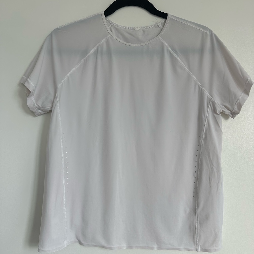 Lululemon UV Protection Running Short Sleeve White Athletic Top Size 6